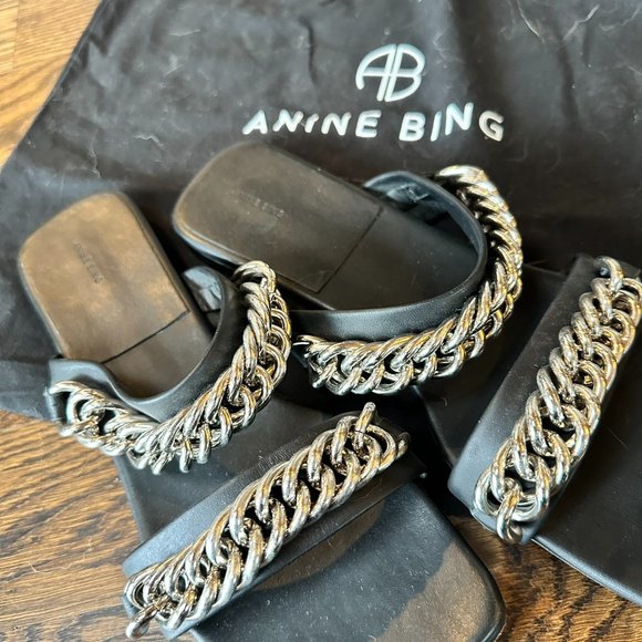 Anine Bing Tony Chain Sandals, Size 39 (US9) - Picture 9 of 9